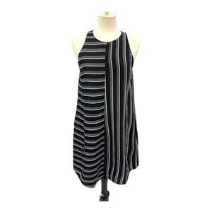Rebecca Minkoff Elia Black Stripe Trapeze Swing Dress with pockets Size 2
